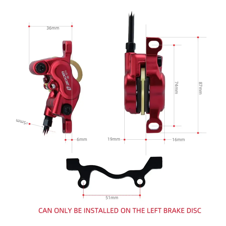 ZOOM HB-876E freno idraulico a - Zoom Hydraulic Brake 4 Piston E-Scooter recensione e prezzo