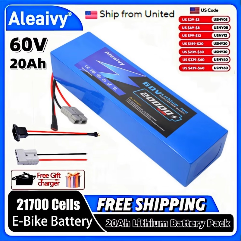 Batteria al litio Aleaivy 60V  - 60V 30Ah 21700 Battery Pack recensione e prezzo