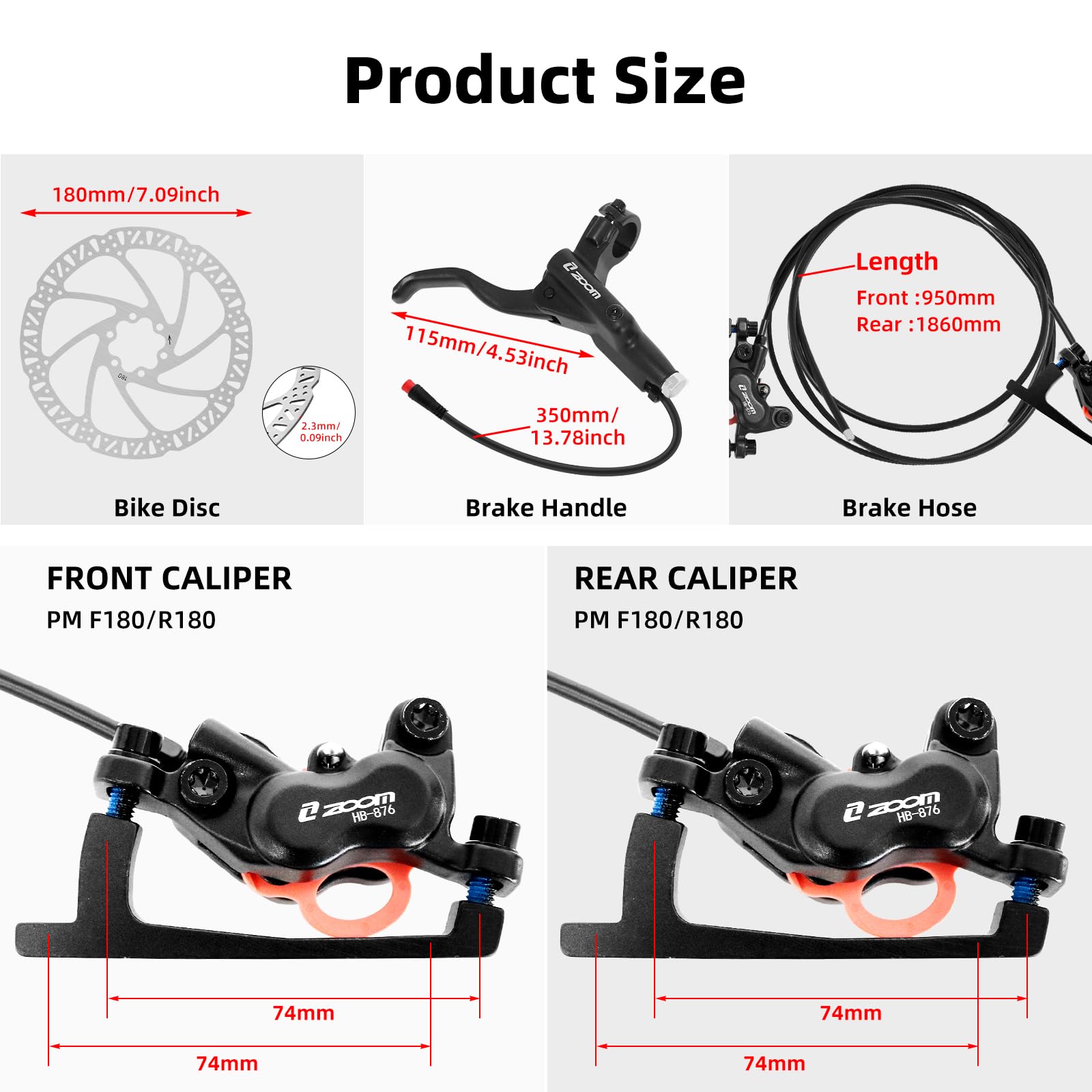 Set Freni a Disco Idraulici ZO - Zoom Hydraulic Brake 4 Piston E-Scooter recensione e prezzo